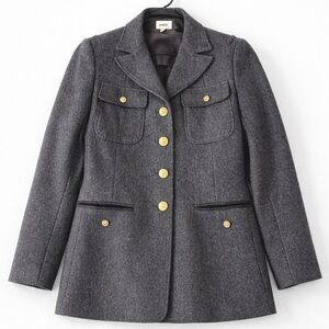 Vintage Fossil Military Style Wool Blend Jacket - Size: M